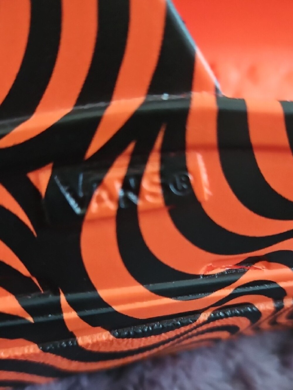 Vans Orange and Black Swirl Slip-On Clogs - Picture 6 of 7